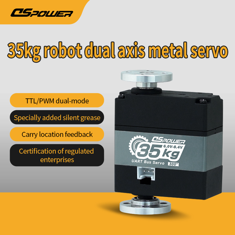 35KG Dual-Axis High-Torque Metal Gear Servo Motor - TTL/PWM Compatible, Serial Bus Position Feedback Robotic Arm Servo (Model DS-R003E)