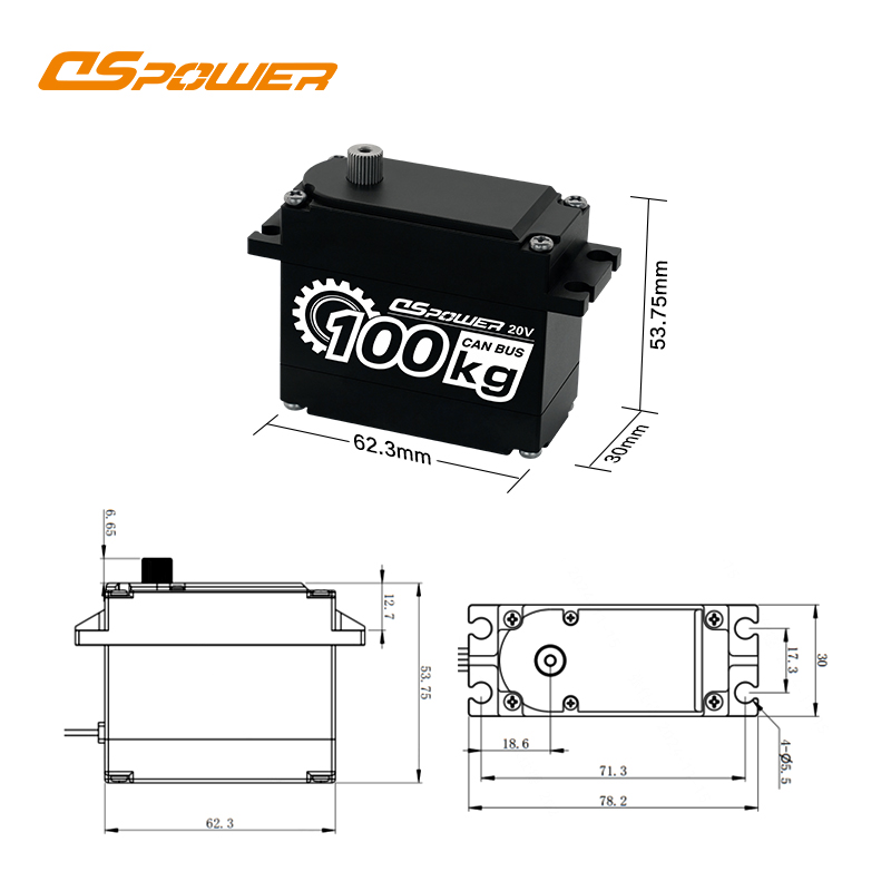 DS-P008—100KG High-Torque AGV Vehicle Steering Clutch Metal Brushless CAN Bus Servo Motor