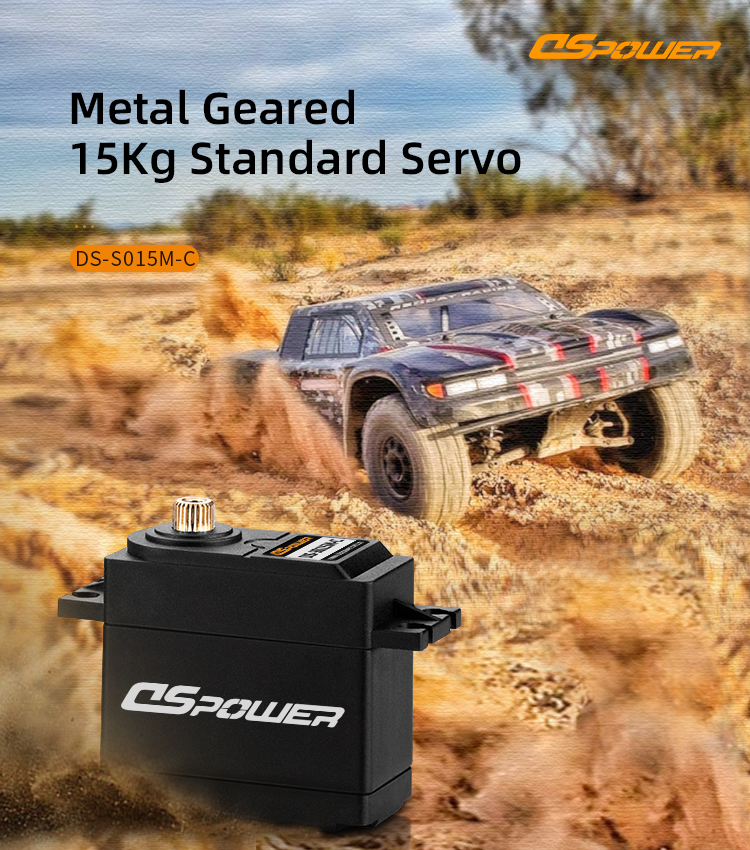 The standard copper tooth servo DS-S015M with a maximum torque of 15KG effectively prevents tooth breakage