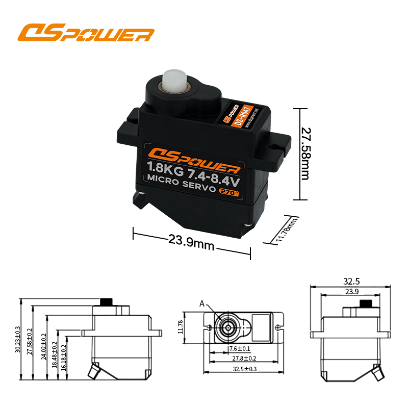 DS-R047-1.8 kg·cm High-Torque Desktop Robot Clutch Micro Servo for AI Pet Doll Head & Arm Movement – SG90 Class