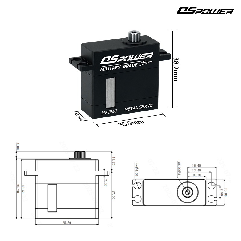 W010A Military-Grade Servo Motor - 40°C Cold-Resistant Metal Gear Servo for UAV Ailerons & Loitering Munitions