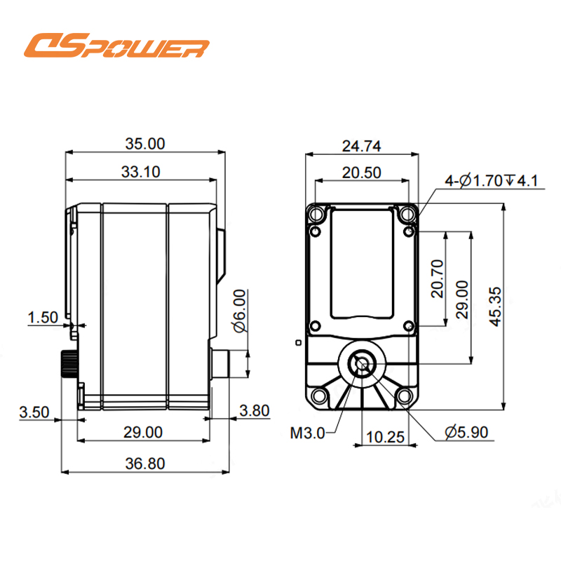 DS-R065 TTL Bus Servo | Drop‑in Replacement for Microduck Robot Duck Servo, Mass‑Production Validated, Magnetic‑Encoder High‑Torque Servo with Optional Clutch Shock‑Protection for Robotic Joints